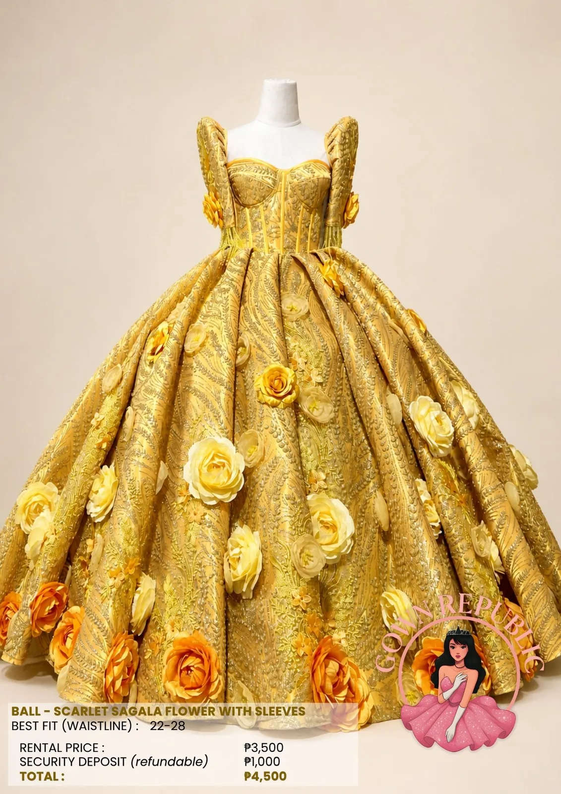 Ball Gowns: Yellow / Gold 325